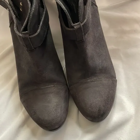 Rag &amp; Bone Harrow Suede Leather Bootie Darker Gray size 38.5