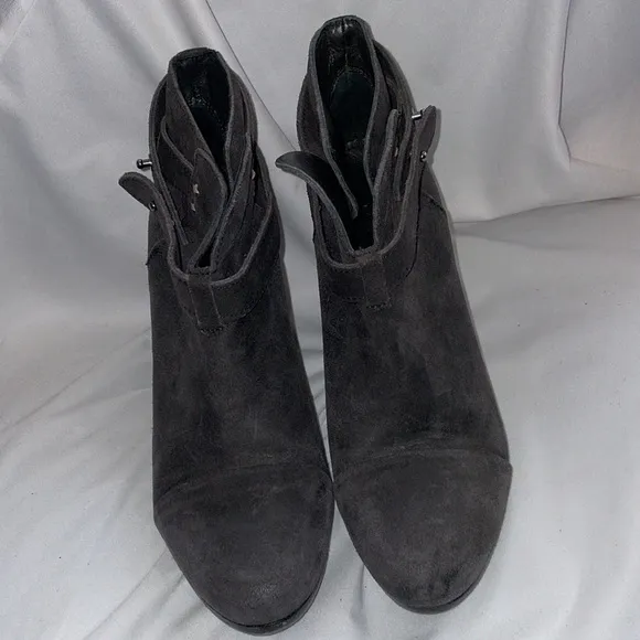Rag &amp; Bone Harrow Suede Leather Bootie Darker Gray size 38.5