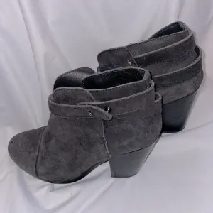 Rag &amp; Bone Harrow Suede Leather Bootie Darker Gray size 38.5