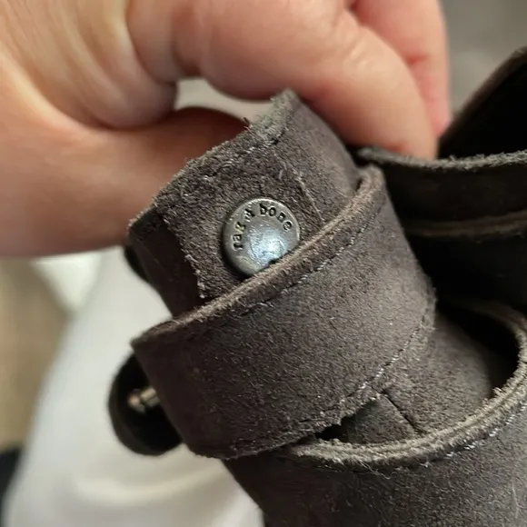 Rag &amp; Bone Harrow Suede Leather Bootie Darker Gray size 38.5