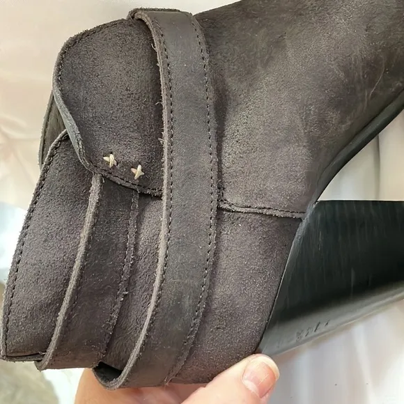 Rag &amp; Bone Harrow Suede Leather Bootie Darker Gray size 38.5