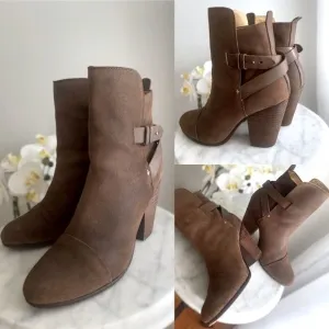 RAG &amp; BONE Kinsey Distressed Leather Ankle Boots Size 41 US 11