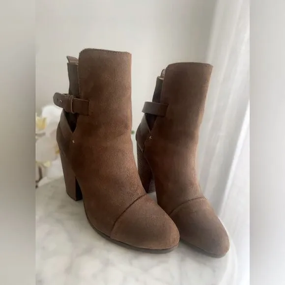 RAG &amp; BONE Kinsey Distressed Leather Ankle Boots Size 41 US 11