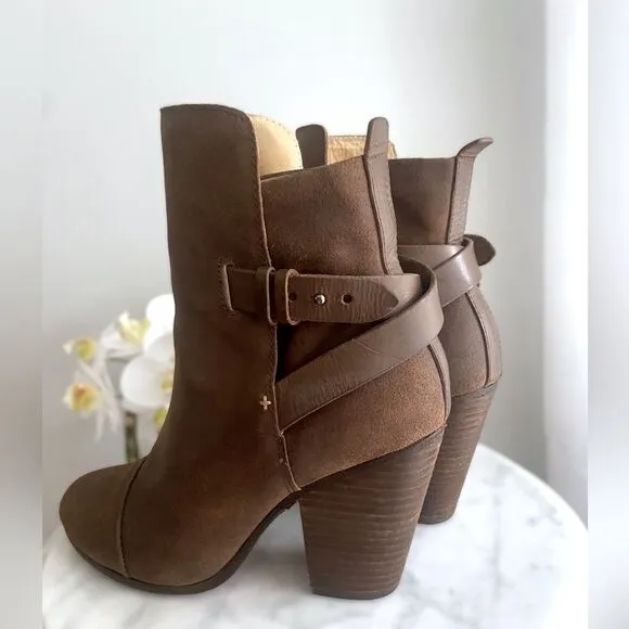 RAG &amp; BONE Kinsey Distressed Leather Ankle Boots Size 41 US 11