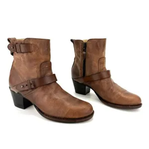 RAG &amp; BONE NEW YORK “HARPER” MOTO BOOT HANDMADE GOODYEAR BROWN 100% LEATHER