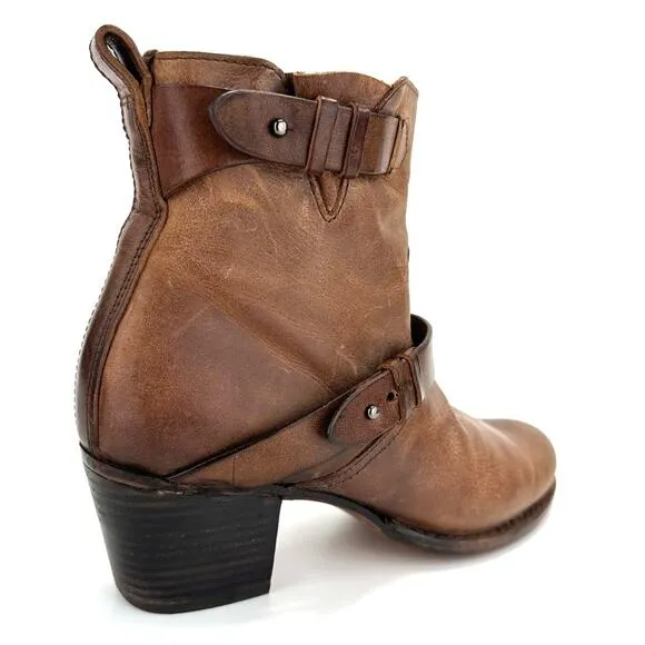 RAG &amp; BONE NEW YORK “HARPER” MOTO BOOT HANDMADE GOODYEAR BROWN 100% LEATHER
