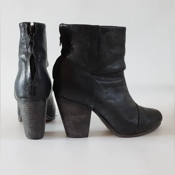 Rag &amp; Bone Women's Black Leather Ankle Boot Size 9.5