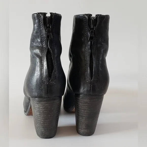 Rag &amp; Bone Women's Black Leather Ankle Boot Size 9.5