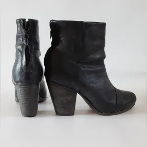 Rag &amp; Bone Women's Black Leather Ankle Boot Size 9.5