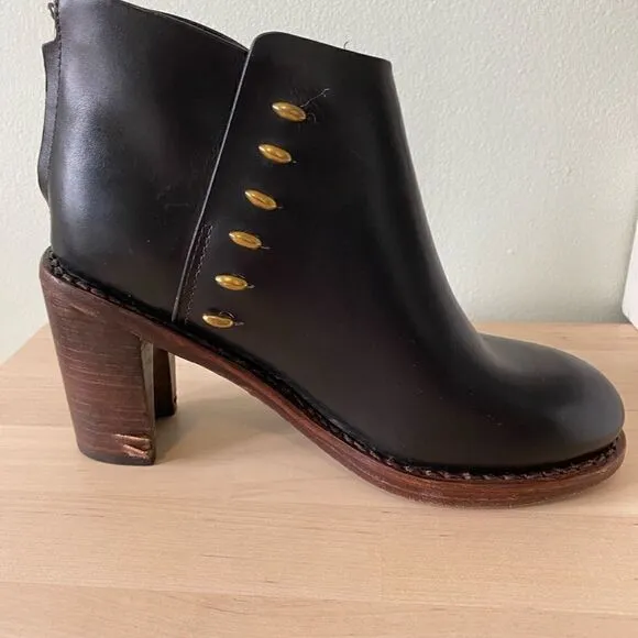 Rag &amp; Bone New York Leather Ankle Boots with Brass Details