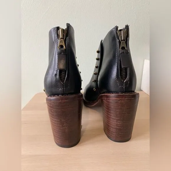 Rag &amp; Bone New York Leather Ankle Boots with Brass Details