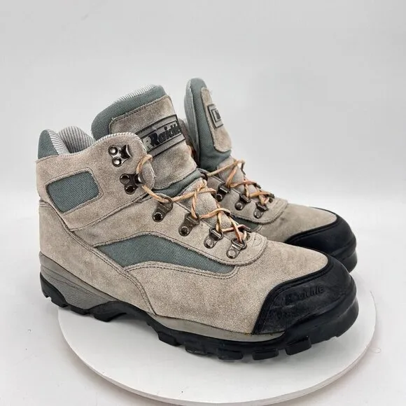 Raichle Men Size 12 Grey Black Leather Waterproof Slip Resistant Hiking Boot