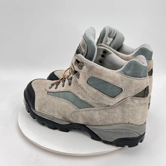 Raichle Men Size 12 Grey Black Leather Waterproof Slip Resistant Hiking Boot