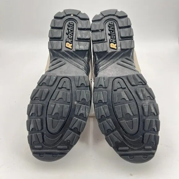 Raichle Men Size 12 Grey Black Leather Waterproof Slip Resistant Hiking Boot