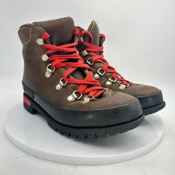 Raichle of switzerland Women Size 7 Brown Leather Red Tie Waterproof Hiking boot