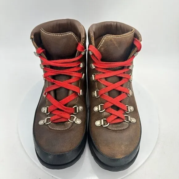 Raichle of switzerland Women Size 7 Brown Leather Red Tie Waterproof Hiking boot