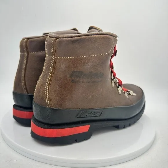 Raichle of switzerland Women Size 7 Brown Leather Red Tie Waterproof Hiking boot