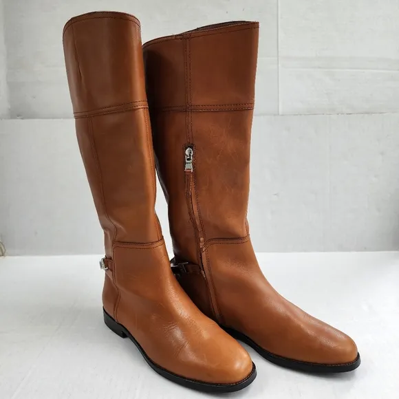 Ralph Lauren Berna Bo CSL Polo Tan Vachetta Leather Tall Ridding Boots