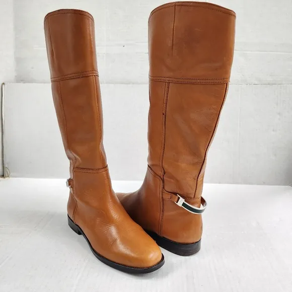 Ralph Lauren Berna Bo CSL Polo Tan Vachetta Leather Tall Ridding Boots