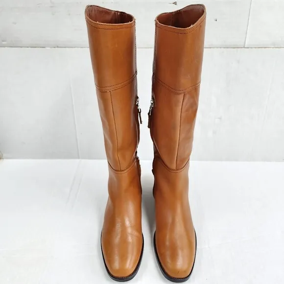 Ralph Lauren Berna Bo CSL Polo Tan Vachetta Leather Tall Ridding Boots