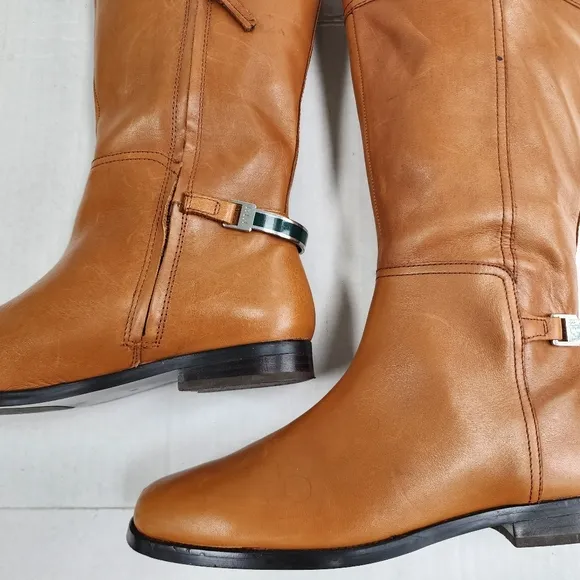 Ralph Lauren Berna Bo CSL Polo Tan Vachetta Leather Tall Ridding Boots