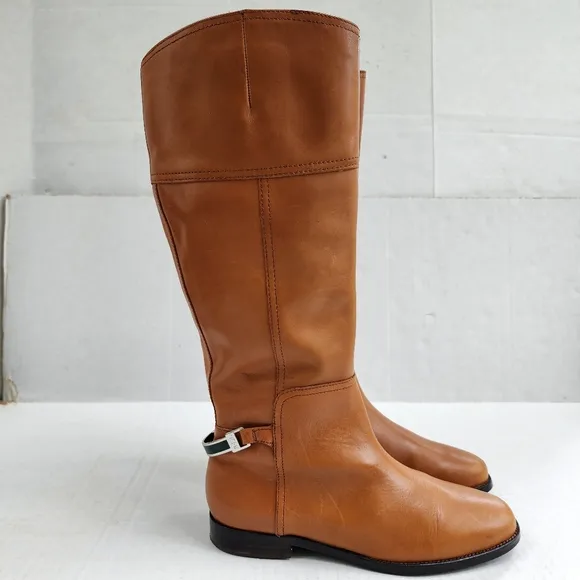 Ralph Lauren Berna Bo CSL Polo Tan Vachetta Leather Tall Ridding Boots