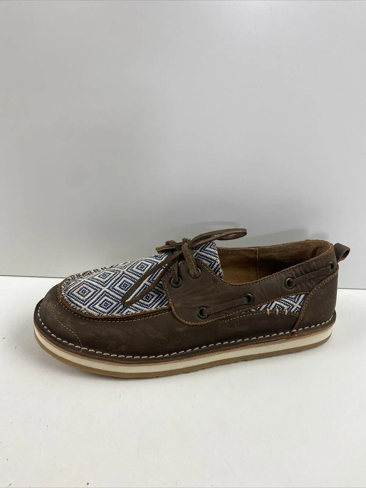 Rank 45 Marine Southwestern Brown Leather Moc Toe Boat Shoes Women’s Size 8 - Very Good