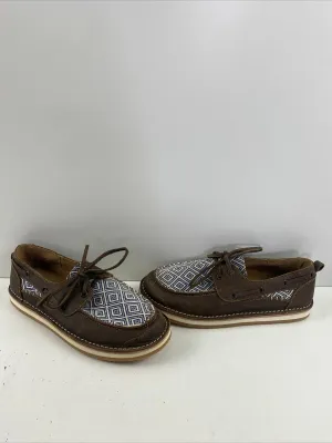 Rank 45 Marine Southwestern Brown Leather Moc Toe Boat Shoes Women’s Size 8 - Very Good