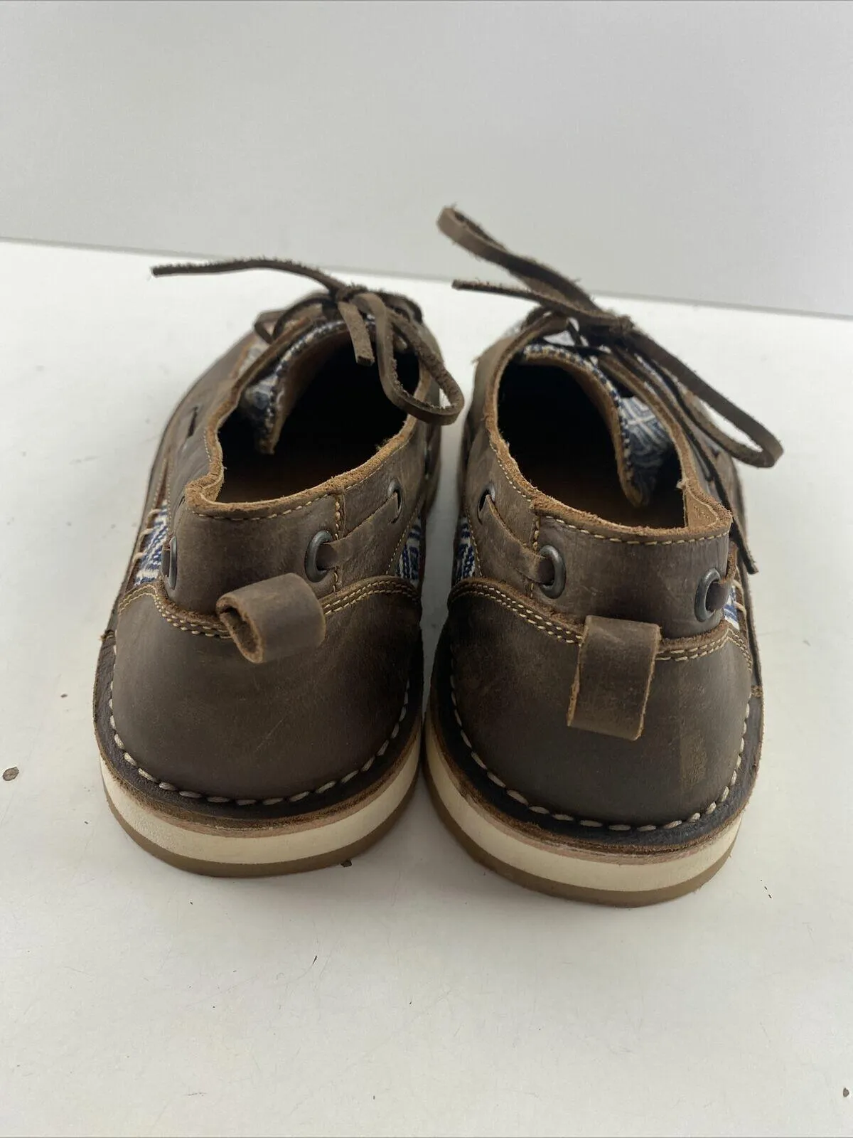 Rank 45 Marine Southwestern Brown Leather Moc Toe Boat Shoes Women’s Size 8 - Very Good