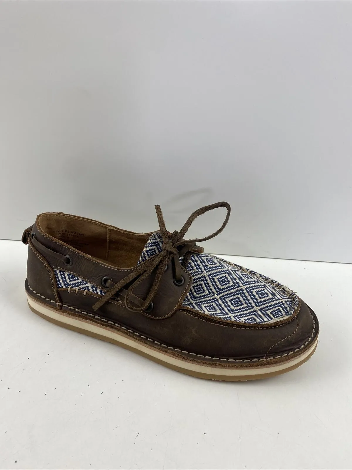 Rank 45 Marine Southwestern Brown Leather Moc Toe Boat Shoes Women’s Size 8 - Very Good