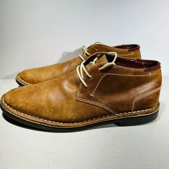 Reaction Kenneth Cole Boots Mens 12 M  Desert Wind Ankle Brown Leather Lace Up