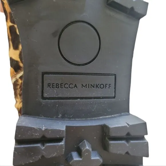 Rebecca Minkoff Leopard Combat Cow Fur Boots - Size 6.5 - NWOT