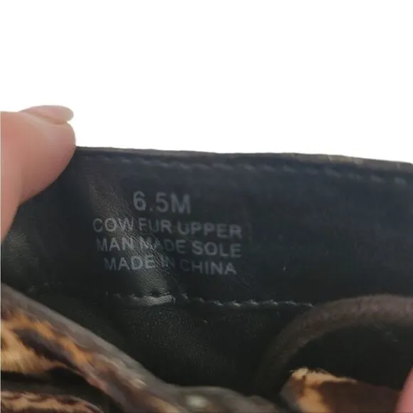 Rebecca Minkoff Leopard Combat Cow Fur Boots - Size 6.5 - NWOT
