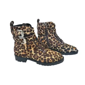 Rebecca Minkoff Leopard Combat Cow Fur Boots - Size 6.5 - NWOT