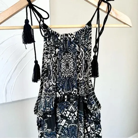Red Carter Sleeveless Blue Black Cover Up Swim Maxi Dress