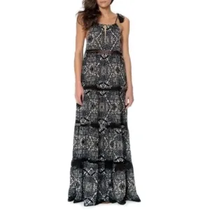Red Carter Sleeveless Blue Black Cover Up Swim Maxi Dress