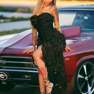 Red formal dress. Mini black prom dress . strapless ruffle bandage mini dress