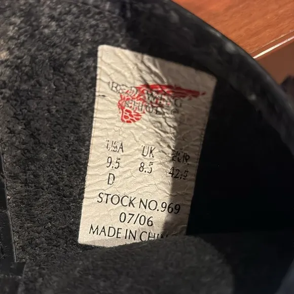 Red Wing 969 Motorcycle Boots  Size 9.5D