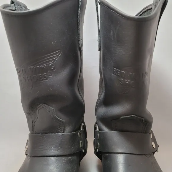 Red Wing Motorcycle Boots Men's 9.5 D Black Leather #969 Biker Soft Toe …