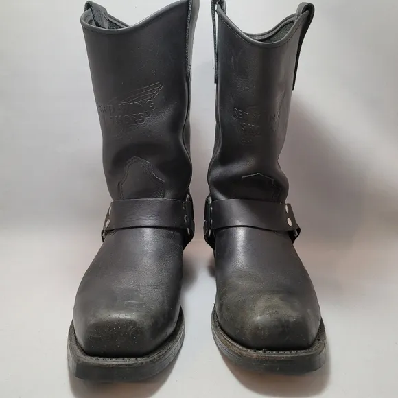 Red Wing Motorcycle Boots Men's 9.5 D Black Leather #969 Biker Soft Toe …