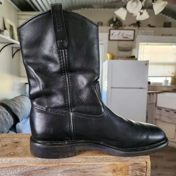 Red Wing Pecos Boots Size 13B US Mens Motorcycle Black USA