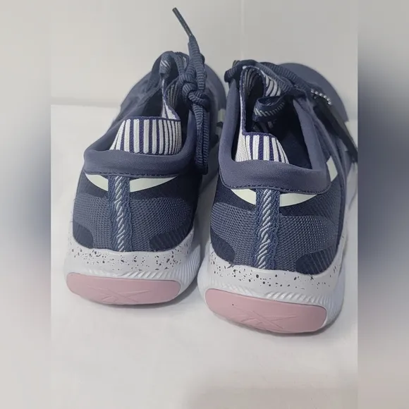 Reebok HITT TR Navy White Pink Womens Composite Toe Work Shoes Size 11.5