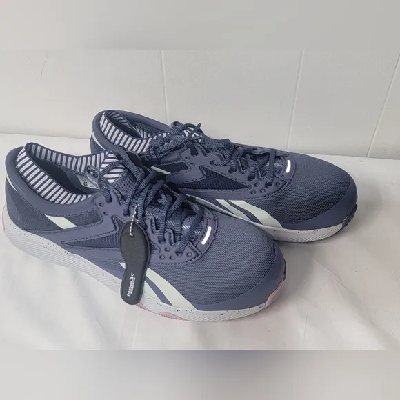 Reebok HITT TR Navy White Pink Womens Composite Toe Work Shoes Size 11.5