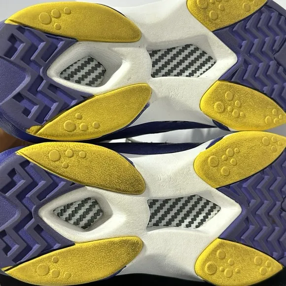 Reebok Shaq Attaq LSU Mens Size 9 M40343 Purple Yellow White Hip Hop Great Cond