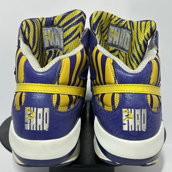 Reebok Shaq Attaq LSU Mens Size 9 M40343 Purple Yellow White Hip Hop Great Cond