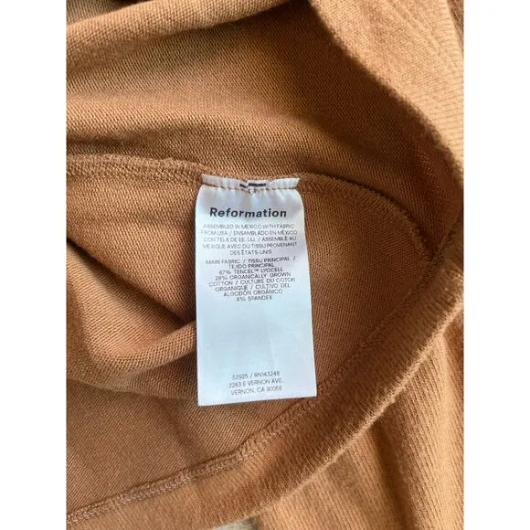 Reformation Mika Knit Top Butterscotch Size M
