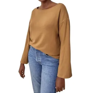 Reformation Mika Knit Top Butterscotch Size M