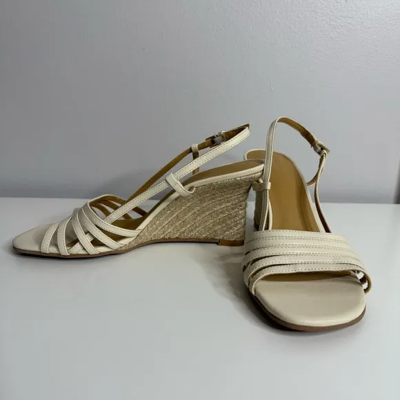Reformation White Strappy Espadrille wedge sandal heels - New - 7