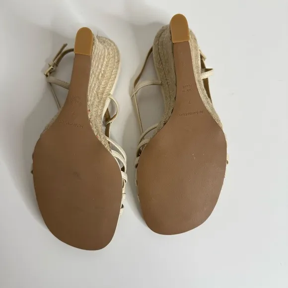 Reformation White Strappy Espadrille wedge sandal heels - New - 7