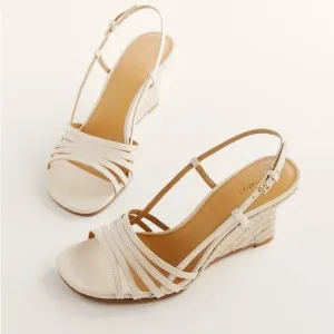Reformation White Strappy Espadrille wedge sandal heels - New - 7